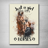 Just A Girl Who Loves Horses - Personalized Horse Rectangle Metal Sign