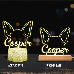 Dog's Ears Memorial Cute Personalized Gift - Gift for dog lovers, who lost dog - Personalized Shaped Plaque Light Base