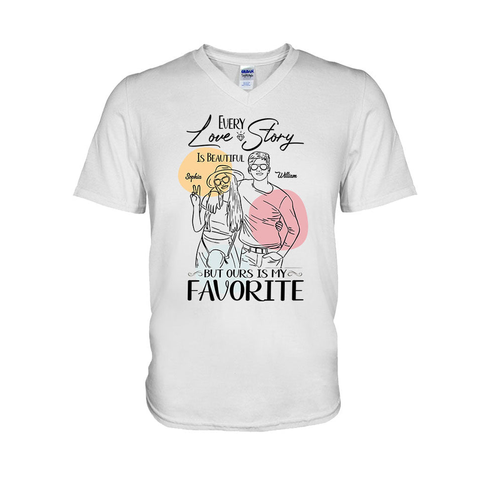 Every Love Story Is Beautiful - Personalized Couple T-shirt And Hoodie