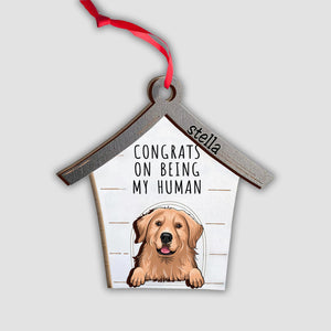Congrats On Being My Human - Personalized Dog 2 Layered Piece Ornament