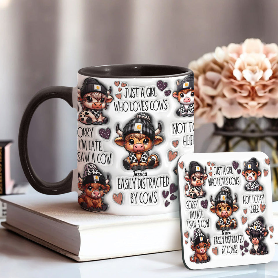 Just A Girl Who Loves Highland Cows - Personalized Accent Mug