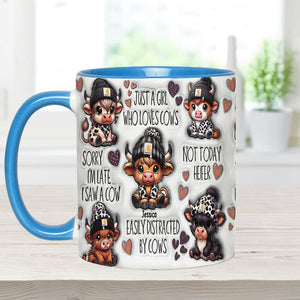 Just A Girl Who Loves Highland Cows - Personalized Accent Mug