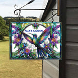 Stunning Hummingbird, Bee, Butterfly... - Personalized Gardening Rectangle Metal Sign