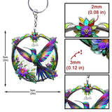 Stunning Humming Bird - Personalized Hummingbird Keychain