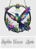Stunning Humming Bird - Personalized Hummingbird Window Hanging Suncatcher Ornament