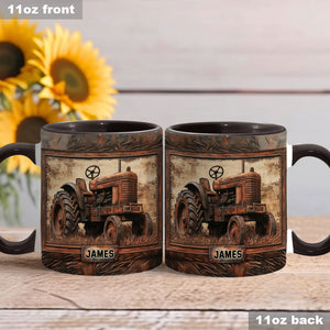Rustic Tractor - Personalized Tractor Accent Mug
