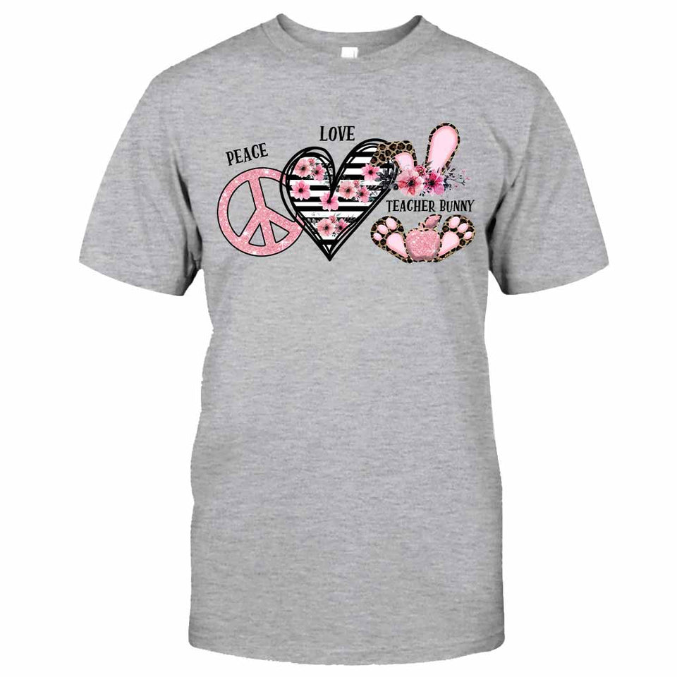 Peace Love One Hip Teacher - Personalized T-shirt and Hoodie