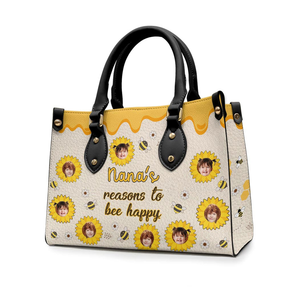 Nana's Reasons - Gift for grandma, mom - Personalized Leather Handbag
