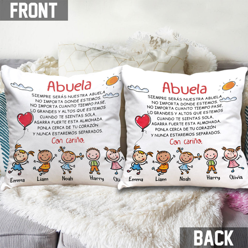 Grandma Spanish - Personalized Mother's Day Grandma Throw Pillow