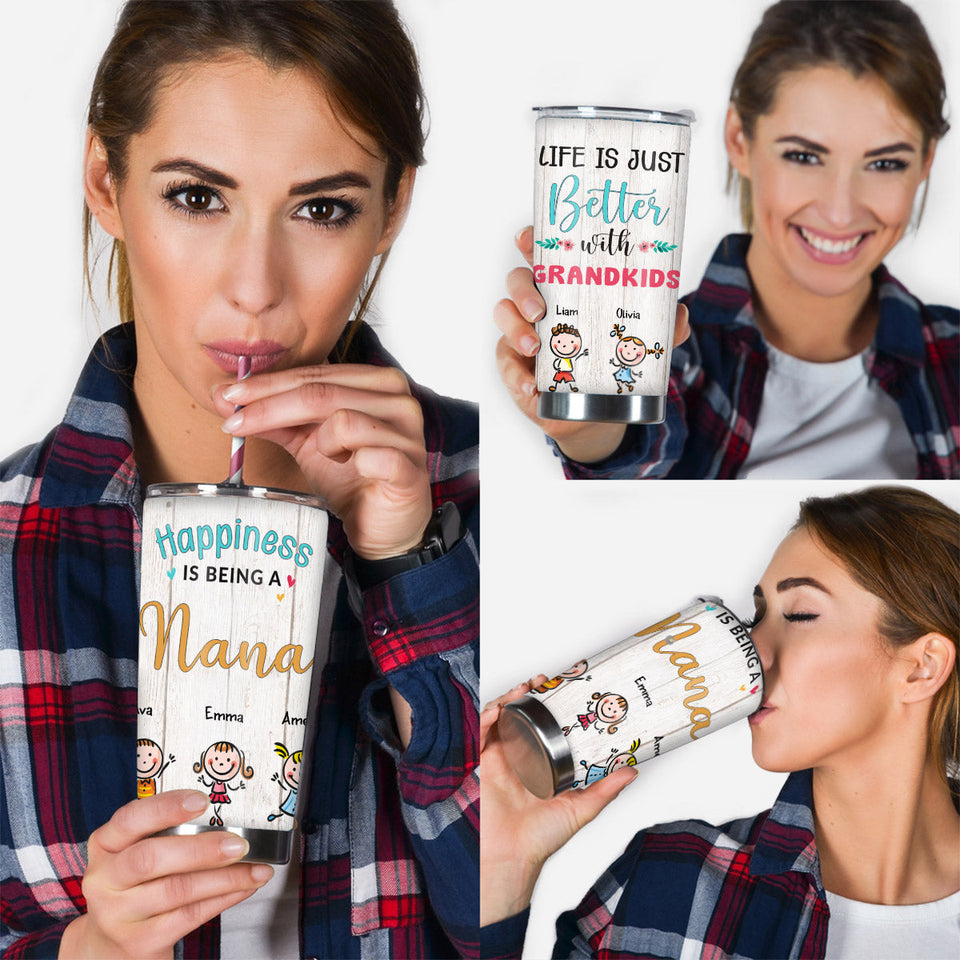 Life Is Just Better With Grandkids - Personalized Mother's Day Grandma Tumbler