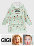 I Love Being Grandma Sunflower - Personalized Mother's Day Grandma Blanket Hoodie