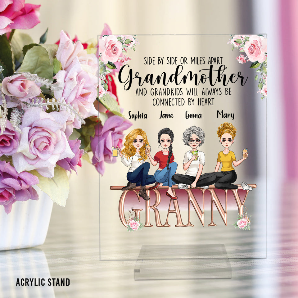 Grandmother And Grandkids - Personalized Mother's Day Grandma Transparent Acrylic Plaque