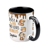 Just A Girl Who Loves Monkeys - Personalized Accent Mug
