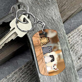 Drive Safe I Need You Here With Me - Personalized Father's Day Cat Stainless Steel Keychain