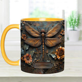 Vintage Soul - Personalized Dragonfly Accent Mug