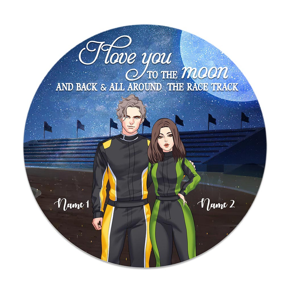 You & Me We Got This - Personalized Racing Round Wood Sign