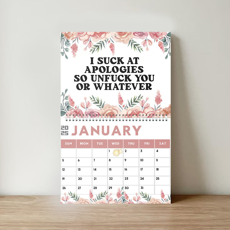Funny Office Humor, Work Swear Affirmations - Personalized Colleague Wall Calendar & Desk Calendar