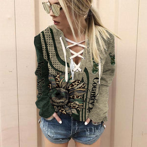 Country Girl - Personalized Hunting Off Shoulder Long Sleeve Dress