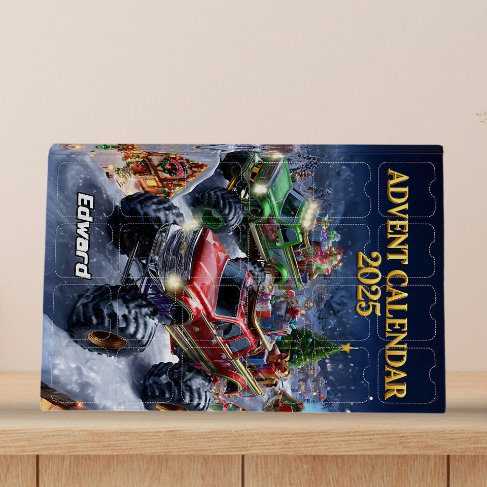 Monster Crusher - Personalized Kid Advent Calendar With Ornaments
