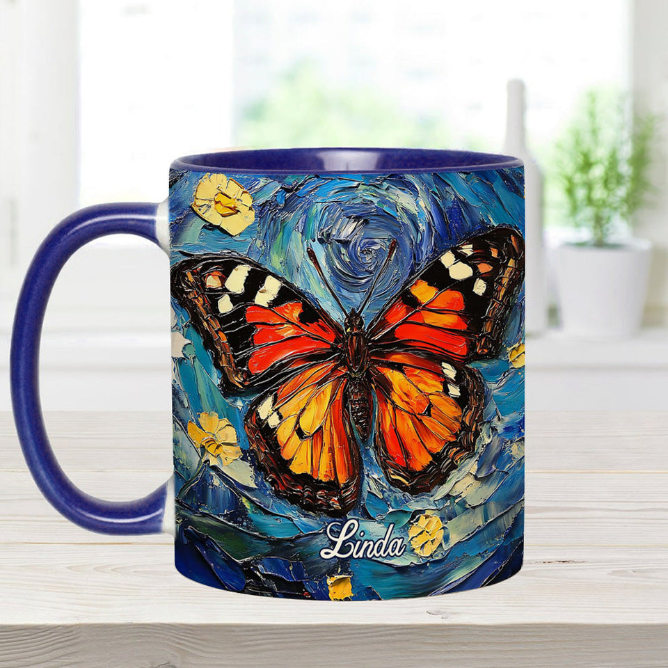 Dreamy Butterfly - Personalized Butterfly Accent Mug