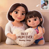 Best Mom Ever - Personalized Mother Faux Fur Shaped Pillow