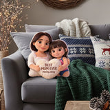 Best Mom Ever - Personalized Mother Faux Fur Shaped Pillow