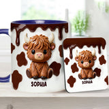 Love Highland Cows - Personalized Highland Cow Accent Mug & Coaster