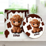Love Highland Cows - Personalized Highland Cow Accent Mug & Coaster