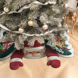 Santa Christmas - Personalized Family Shaped Tree Skirt