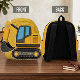 Kids Love Excavator, Unicorn, Capybara, Dinosaur - Personalized Kid Changeable Leather Patch Backpack