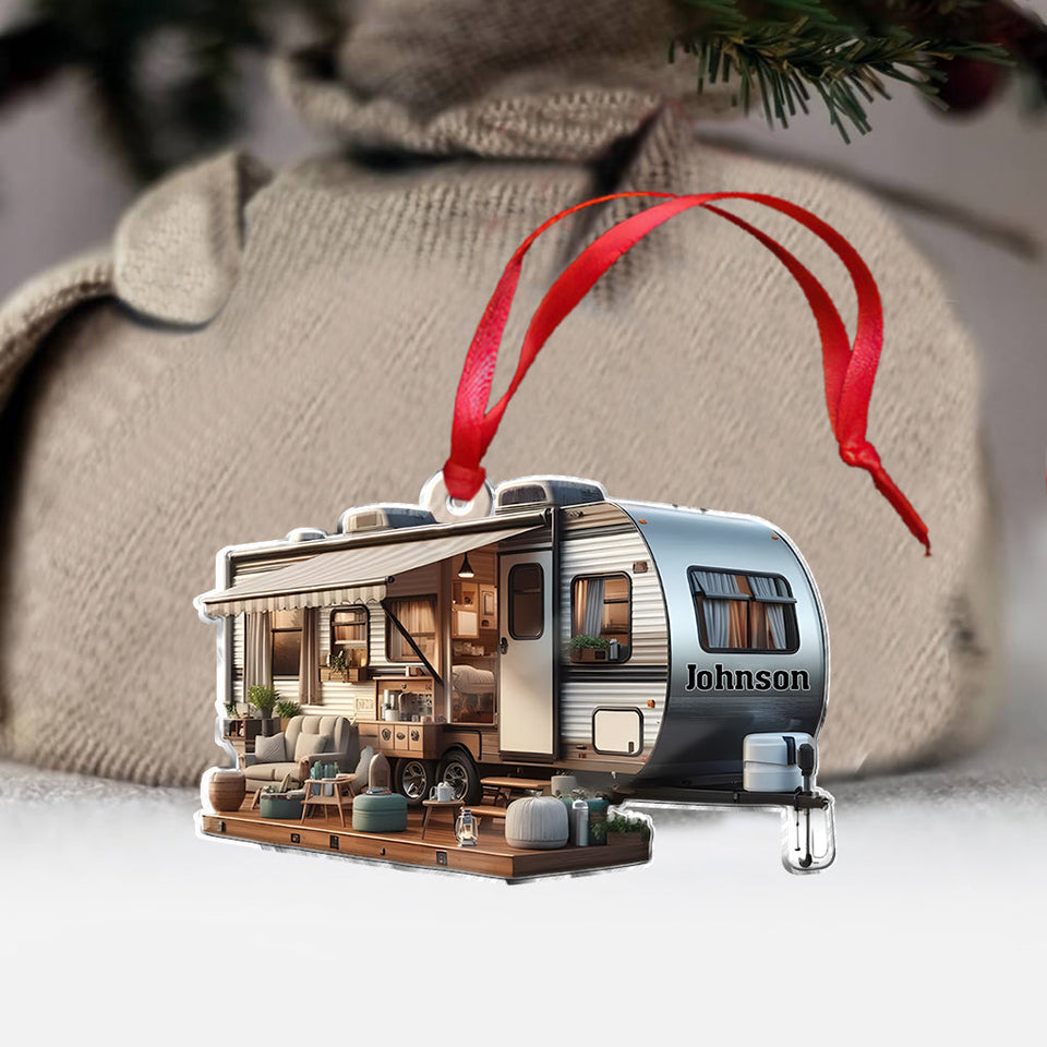 Personalized Travel Trailer Camping - Personalized Camping Ornament