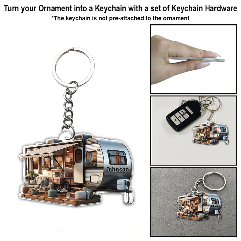 Personalized Travel Trailer Camping - Personalized Camping Ornament