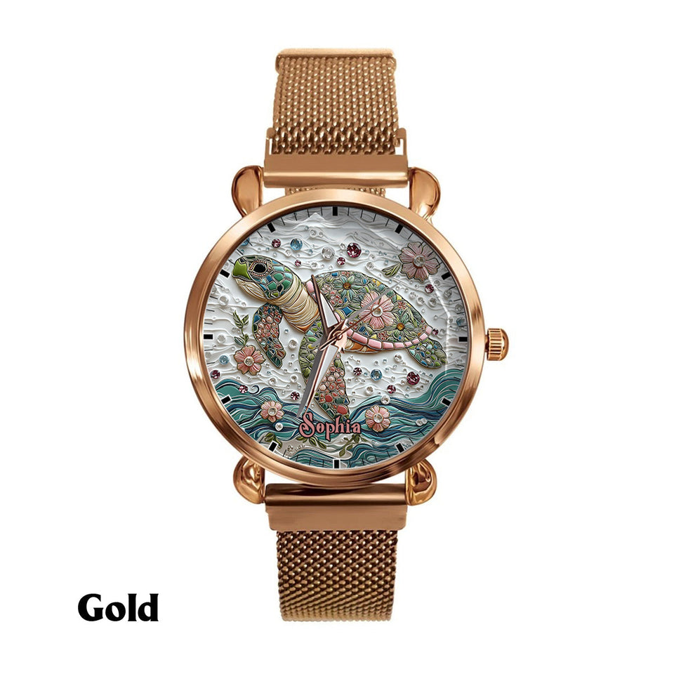 Beautiful Turtle - Personalized Turtle Women Hand Watch