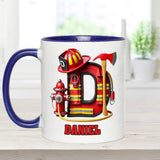 Alphabet Firefighter - Personalized Firefighter Accent Mug