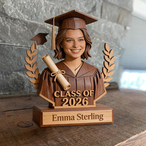 Class Of 2026 - Personalized Graduation Custom Shaped Wood Plaque