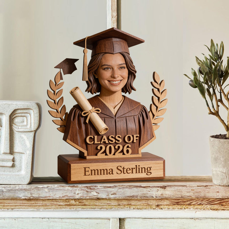 Class Of 2026 - Personalized Graduation Custom Shaped Wood Plaque