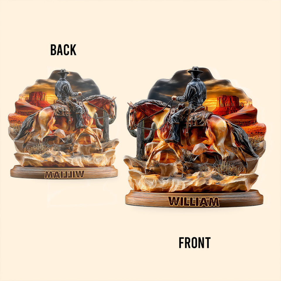 Wild Cowboy - Personalized Cowboy Custom Shaped Acrylic Plaque