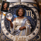Custom Any Photo, Zodiac Sign - Personalized Horoscope Blanket