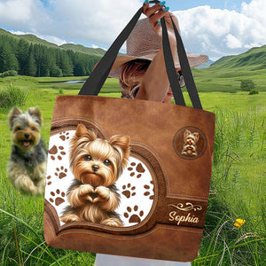 Cute Yorkshire Terrier - Personalized Dog Tote Bag