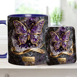 Glowing Butterfly - Personalized Butterfly Accent Mug & Coaster