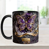 Glowing Butterfly - Personalized Butterfly Accent Mug & Coaster