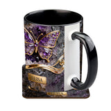 Glowing Butterfly - Personalized Butterfly Accent Mug & Coaster