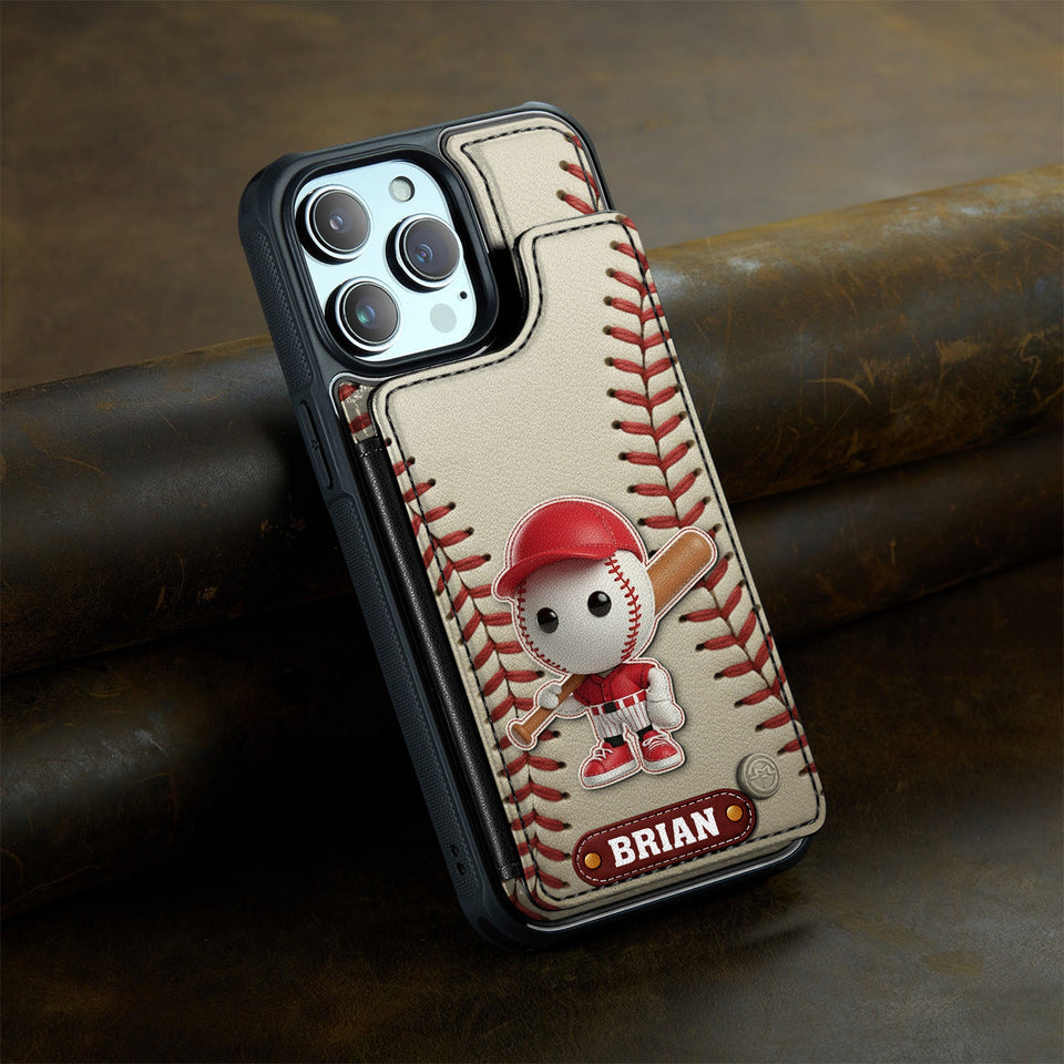 Love Baseball - Personalized Baseball Fully Printed Wallet Phone Case