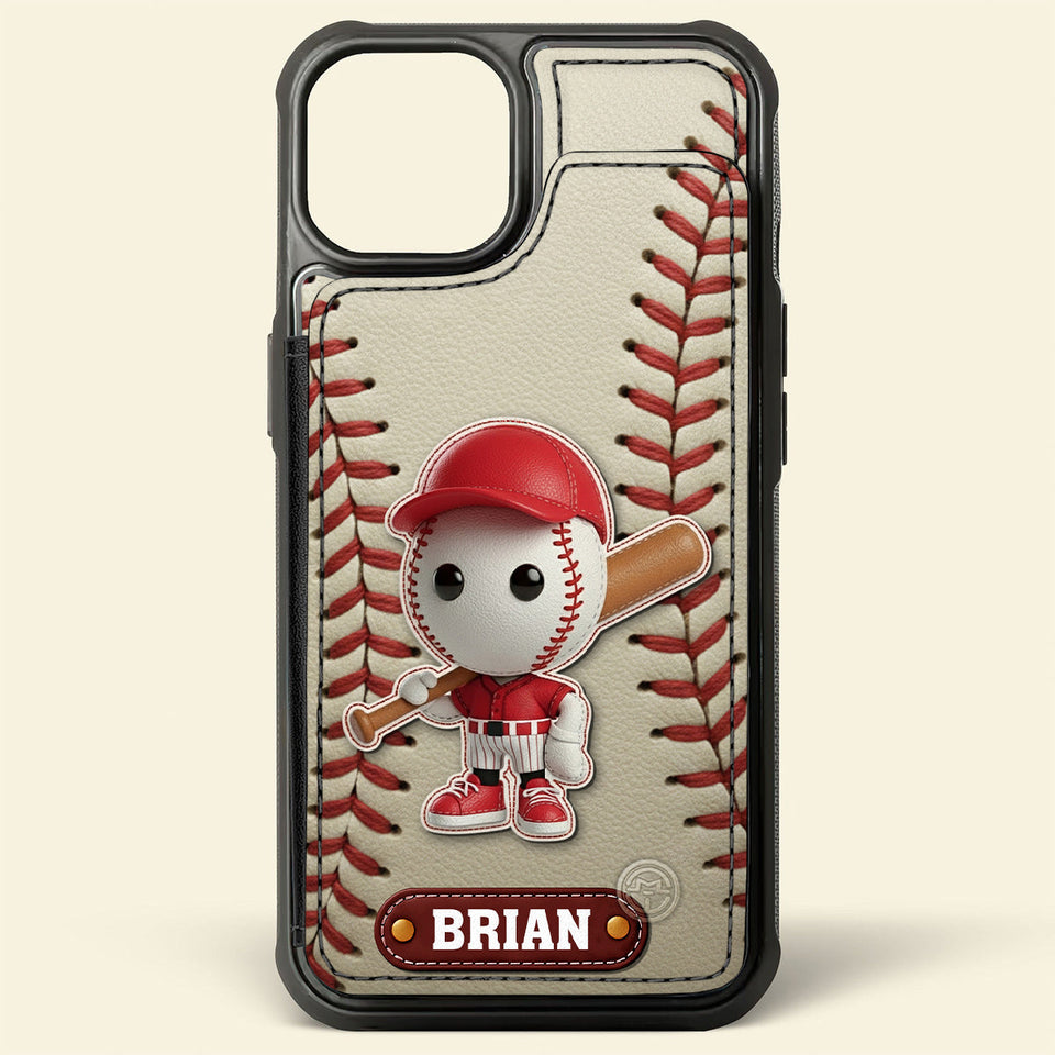 Love Baseball - Personalized Baseball Fully Printed Wallet Phone Case