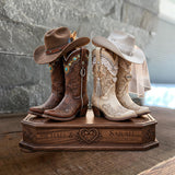 Couple Cowboy - Personalized Couple Custom Shaped Wood Plaque