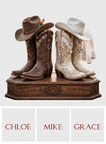 Couple Cowboy - Personalized Couple Custom Shaped Wood Plaque
