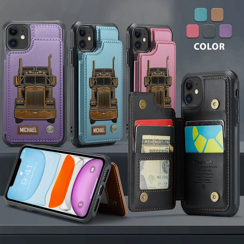 Truck Driver - Personalized Trucker Wallet Phone Case