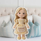 I Wish You Live Next Door - Personalized Bestie Faux Fur Shaped Pillow