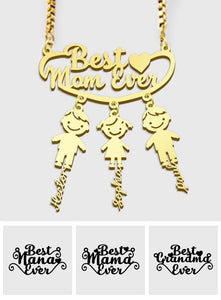 Best Mom Ever - Personalized Mother Necklace with Charms