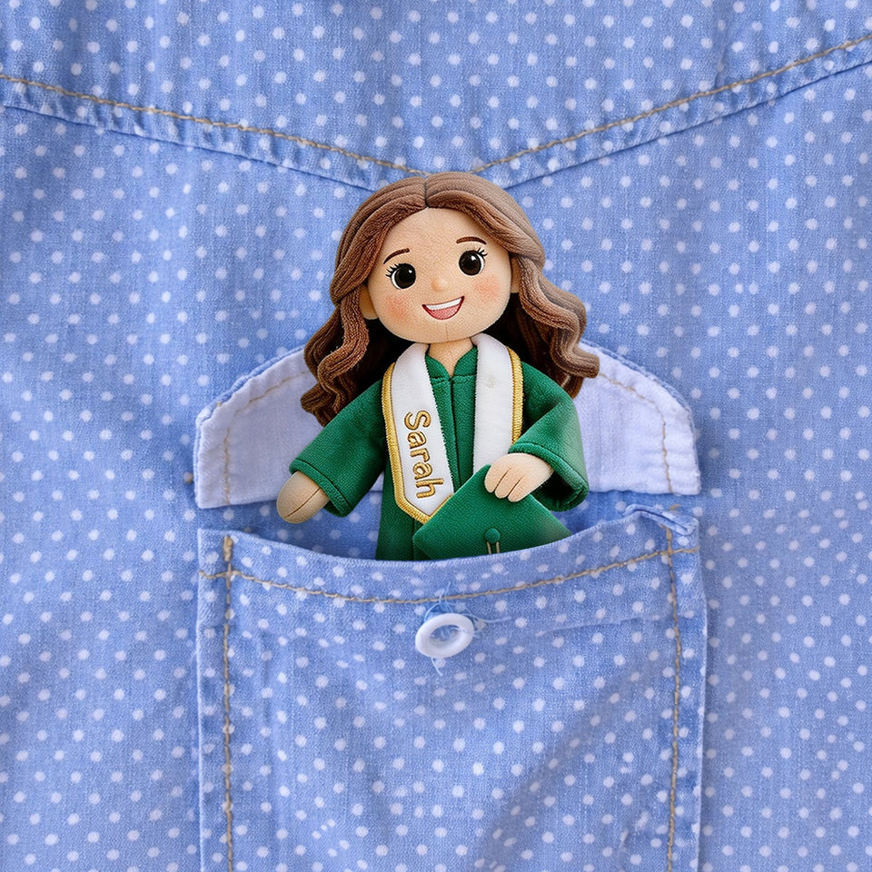 Custom Any Photo Graduation Gift - Personalized Graduation Plush Brooch